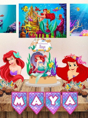 Kit festa só um bolinho aniversário- pequena sereia ariel