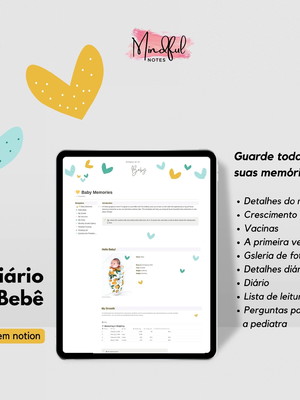 Diário de bebê em notion