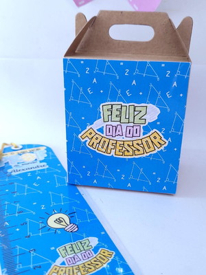 Kit dia dos professores caixa e marca páginas personalizado