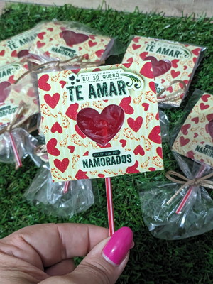 Pirulito personalizado dia dos namorados