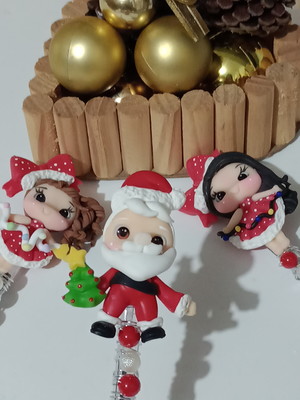 Caneta decorada de biscuit tema de natal