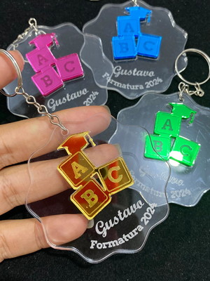 Chaveiro personalizado abc