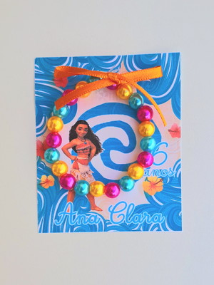 30 pulseiras infantis para lembrancinha ¨moana e maui¨