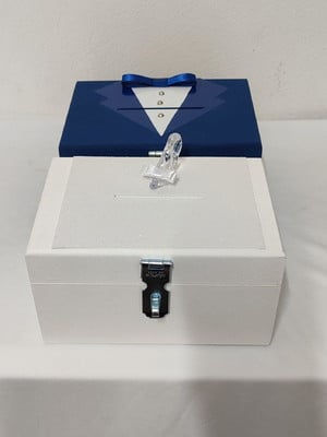 Kit caixa cofre gravata e sapatinho