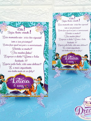 Plaquinha de agradecimento jasmine cd003