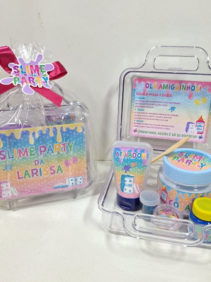 Kit slime na maleta personalizado - slime party