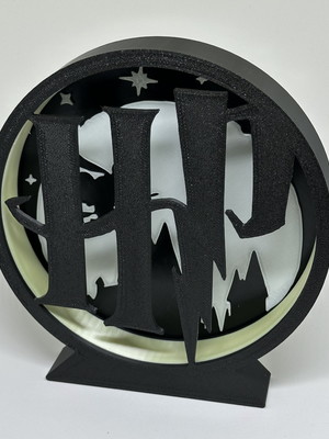 Luminária de mesa - harry potter - logo e hogwarts
