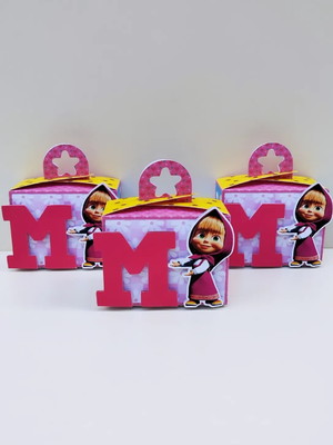 Caixa estrela personalizada tema marsha e o urso