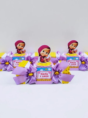 Caixa bala personalizada tema marsha e o urso