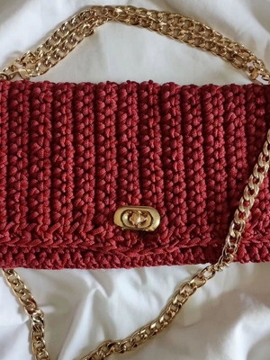 Clutch vermelha crochê | bolsa