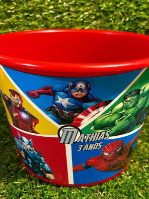 15 baldinhos de pipoca super heróis personalizado