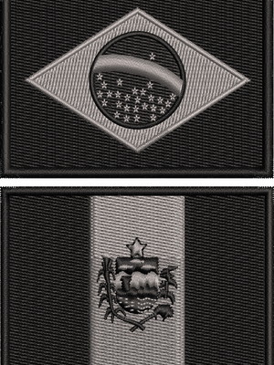 Patch bordado bandeira brasil e seu estado 7cmx5cm