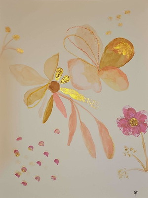 Quadro decorativo floral aquarela