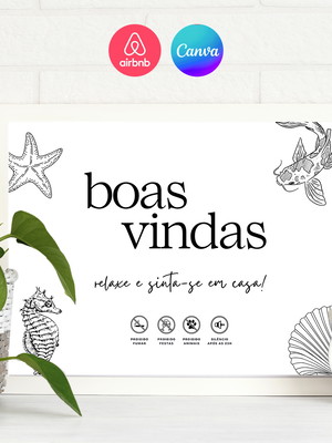 Pack completo airbnb: digital editável - vibe praiana