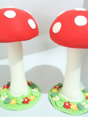 Decoração festa jardim encantado cogumelo com 20cm unidade