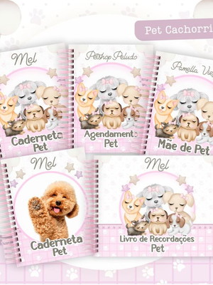 Arquivo digital combo caderneta pet cachorrinha