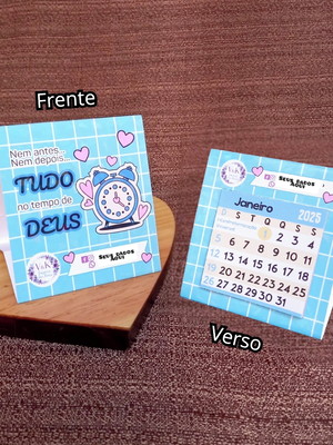 Mini calendário de mesa 2025 personalizado azul