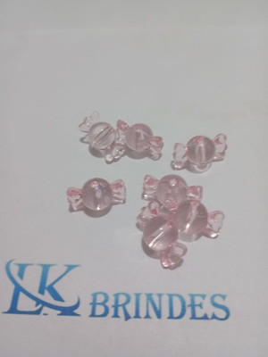Balinha acrílico rosa furo passante 2,2cm pacote 15 unidade