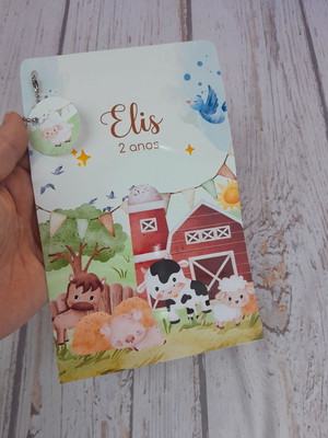 Saquinho zip lock 12 x 19 cm metalizado fazendinha