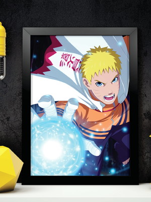 Quadro do naruto a4 com moldura com vidro