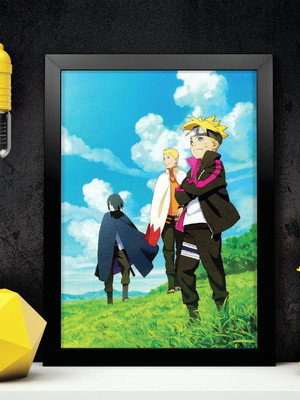Quadro do boruto a4 com moldura com vidro
