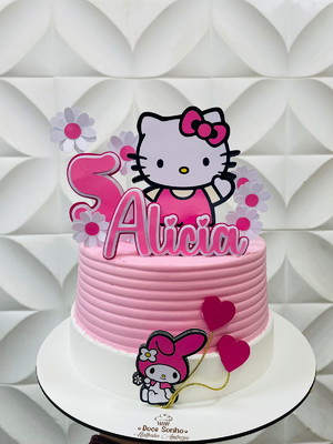 Arquivo de corte topo de bolo hello kitty com margaridas