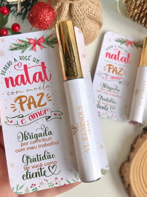 Card com brilho labial- mimo natal