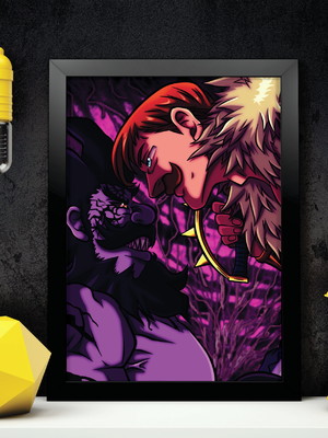 Quadro do nanatsu no taizai escanor a4 com moldura e vidro