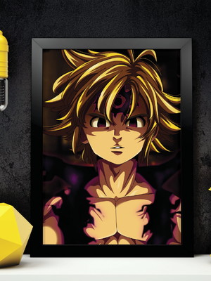 Quadro do nanatsu no taizai a4 com moldura e vidro