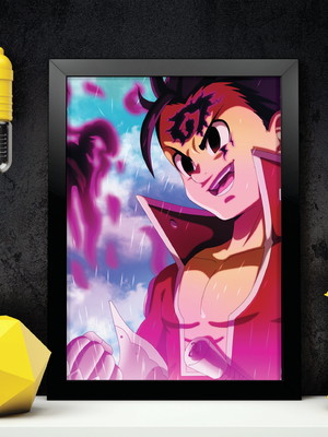 Quadro do nanatsu no taizai a4 com moldura e vidro
