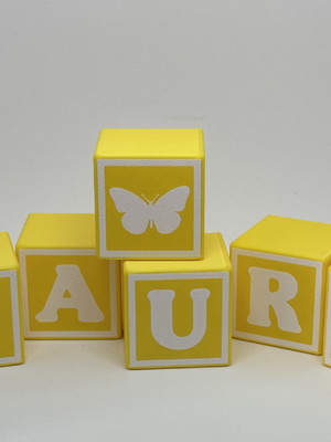 Kit cubo de letras colorido com ou sem moldura (5cm)