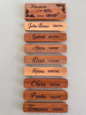 Placas memória nomes de netos