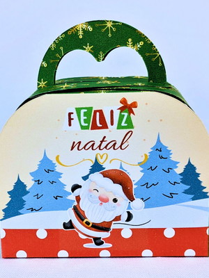 Kit 70 caixinha natal maleta coração com alça personalizada