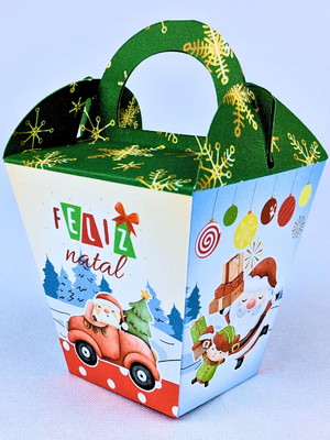 Caixinha natal sushi com alça personalizada infantil