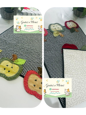 Trilho de mesa maçãs rústicas