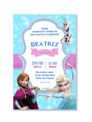 Arte convite digital frozen