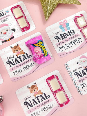 Card com chiclete - mimo para cliente natal