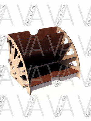 Vetor, organizador folha a4, cnc laser