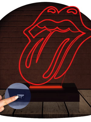 Luminária led 3d rolling.stones | abajur |