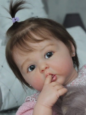 Bebe reborn princesa laura cabelos silicone realista 50cm