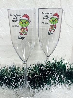 Taças champagne personalizadas nomes individuais