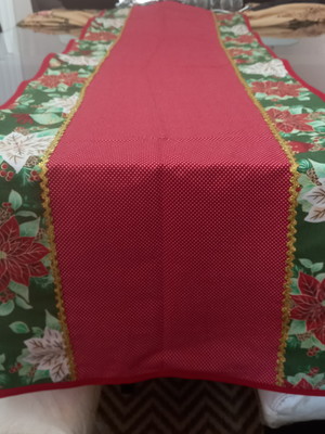 Trilho/caminho de mesa de natal de 148x46cm em tricoline