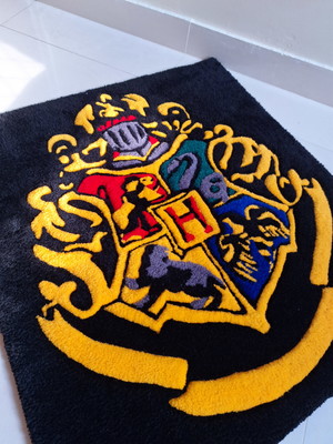 Tapete artesanal tufting hogwarts personalizado harry potter