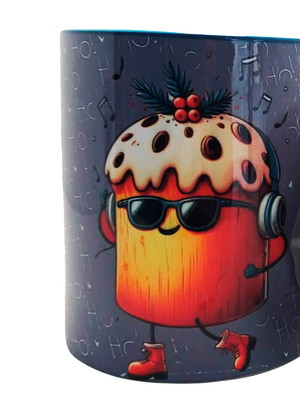 Caneca de natal autista que ama panetone com chaveiro
