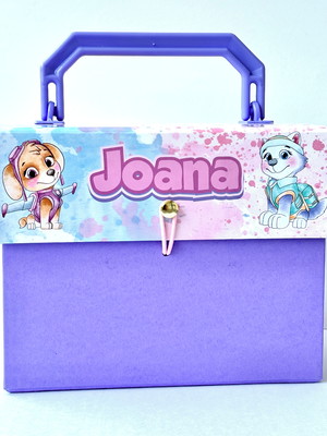 Maleta com mini caixa de som karaokê