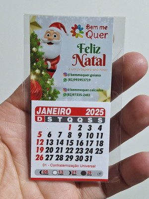 Mini calendário imã 2025 personalizados kit c/100 un
