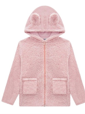 Molde jaqueta casaco teddy pelucia infantil com capuz