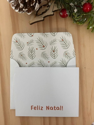 Mini cartões com envelopes - natal - 10 unidades