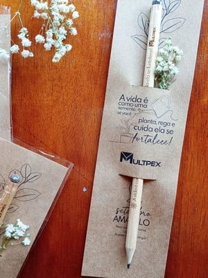 Kit 180 lápis semente personalizado+ tag