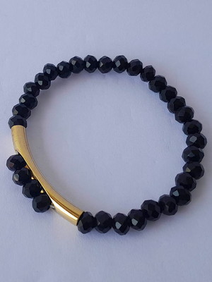 Mix com 2 pulseiras cristal com entremeio banhado